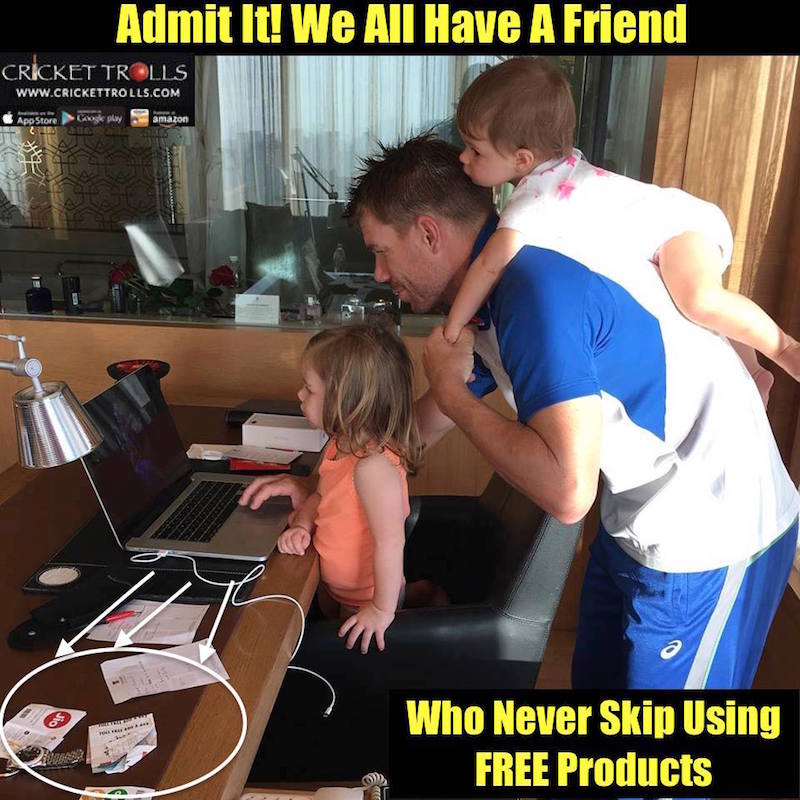 David Warner using JIO sim