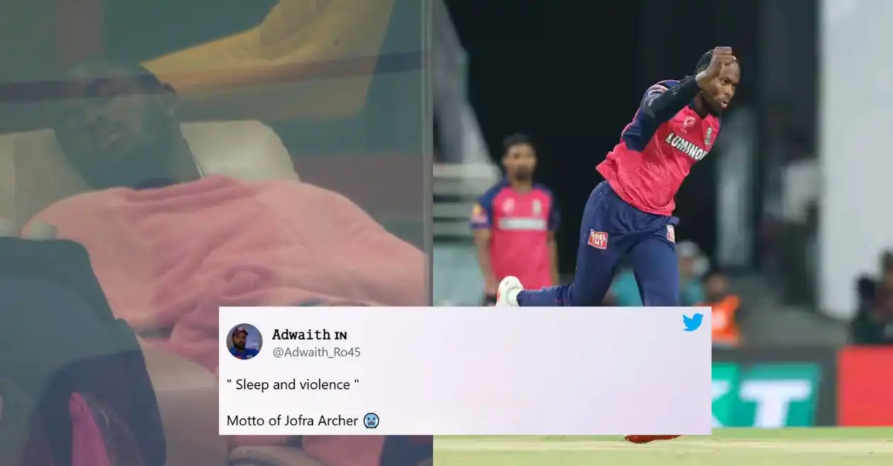 IPL 2025: Jofra Archer’s dugout nap during PBKS vs RR clash sparks meme fest