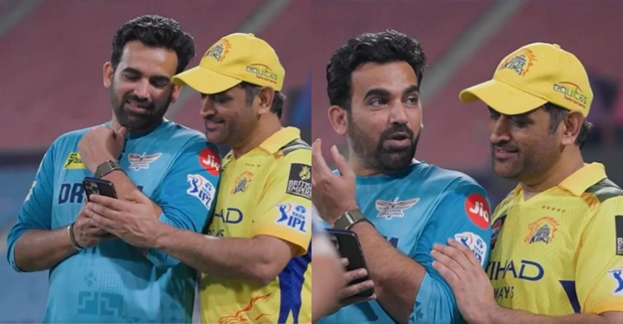 IPL 2025 [WATCH]: Cricket legends MS Dhoni and Zaheer Khan reunite in a heartwarming moment after CSK’s win over LSG