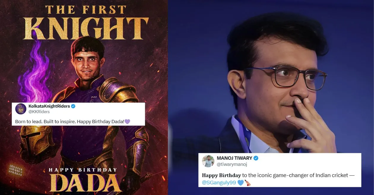 Cricket fraternity pour in heartwarming wishes as Sourav Ganguly turns 53