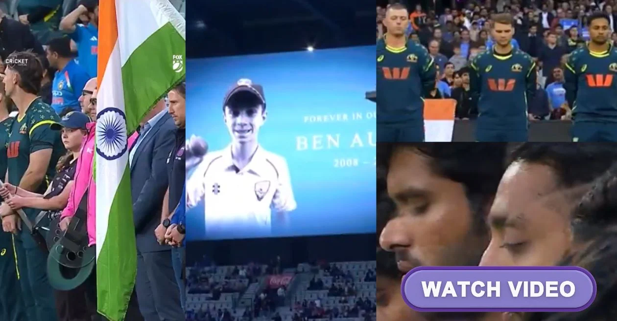 WATCH: Indian and Australian players pay heartfelt tribute to teenager Ben Austin during the AUS vs IND T20I at MCG
