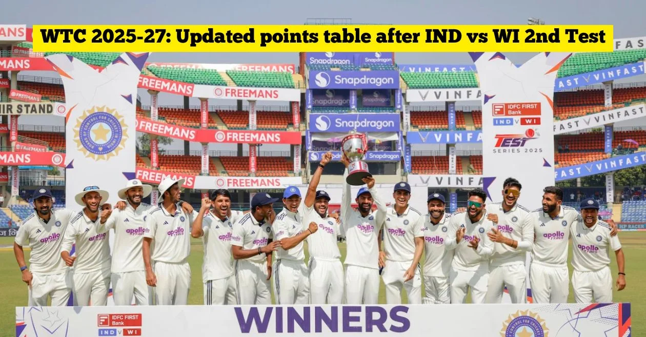 WTC 2025-27: Updated points table after IND vs WI 2nd Test