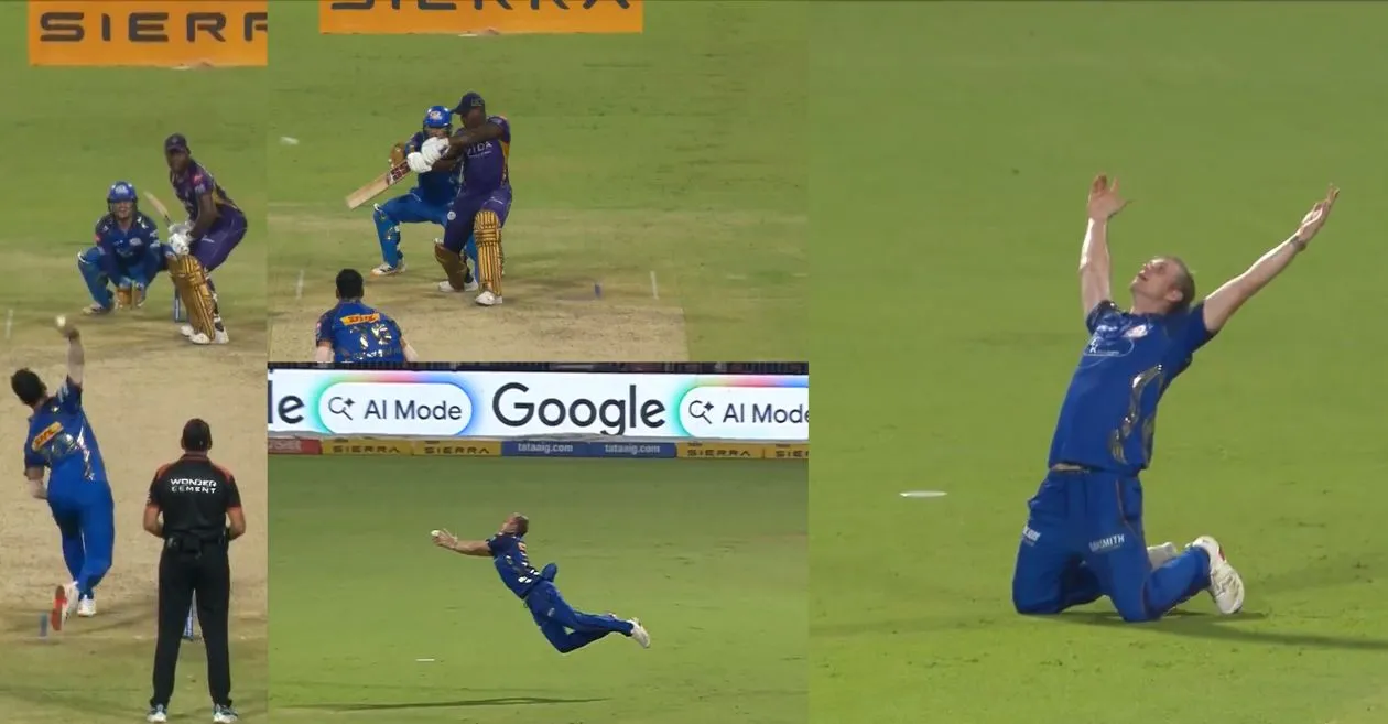 IPL 2026 [WATCH]: Corbin Bosch grabs a stunner to remove Rovman Powell during KKR vs MI encounter