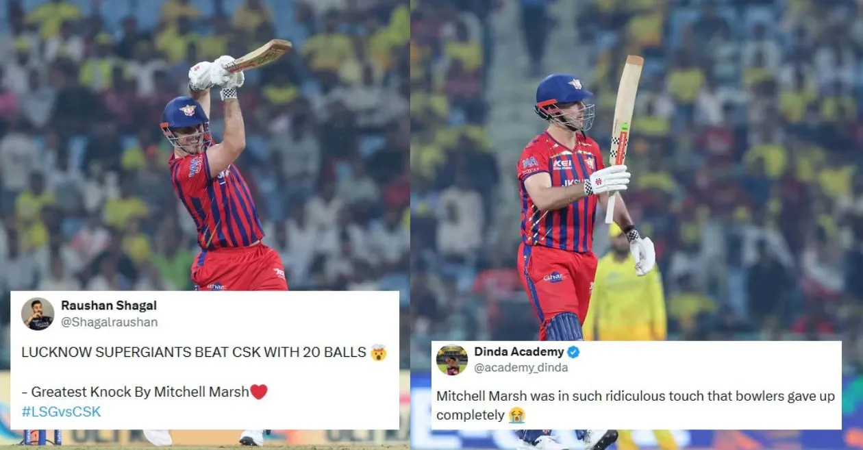 Fans go gaga as Mitchell Marsh’s explosive knock storms LSG to a commanding win against CSK in IPL 2026
