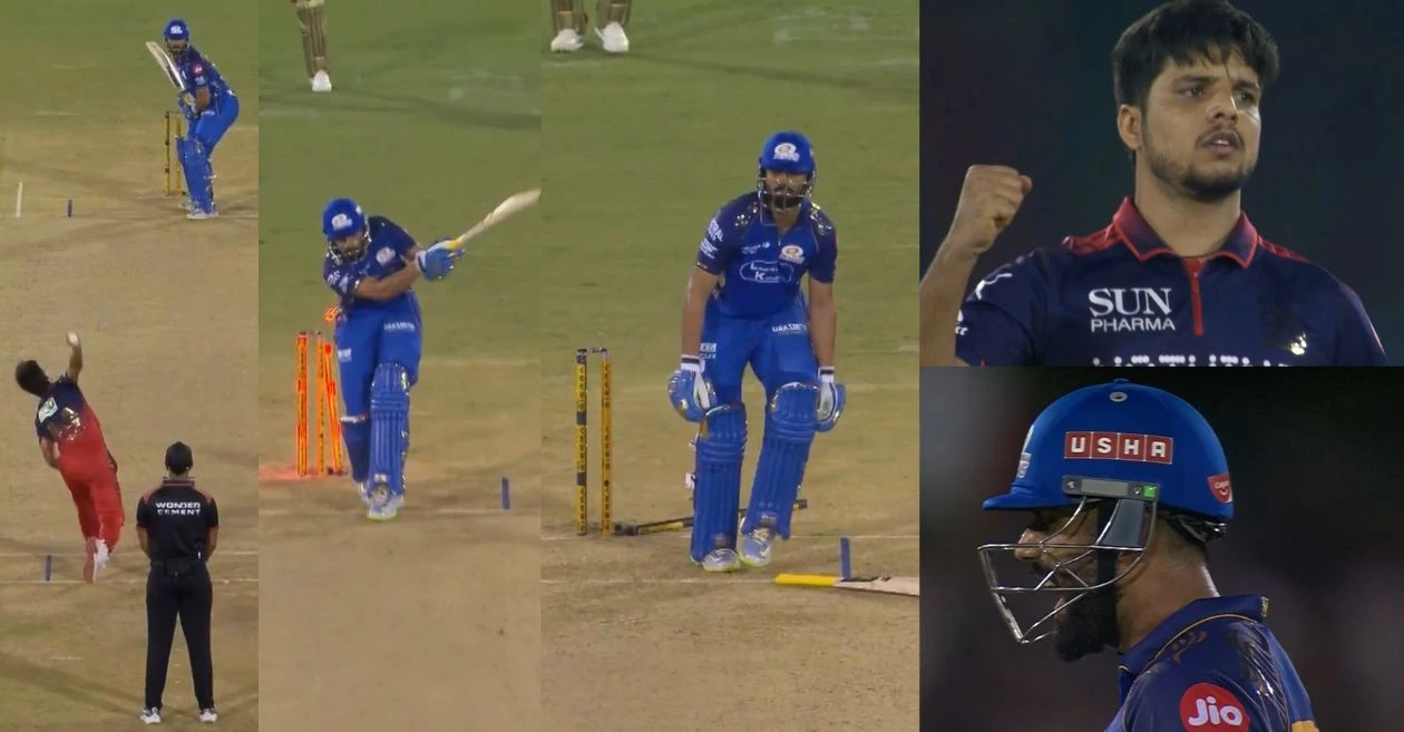 IPL 2026 [WATCH]: Rasikh Salam rattles Naman Dhir’s stumps with a peach in the RCB vs MI showdown