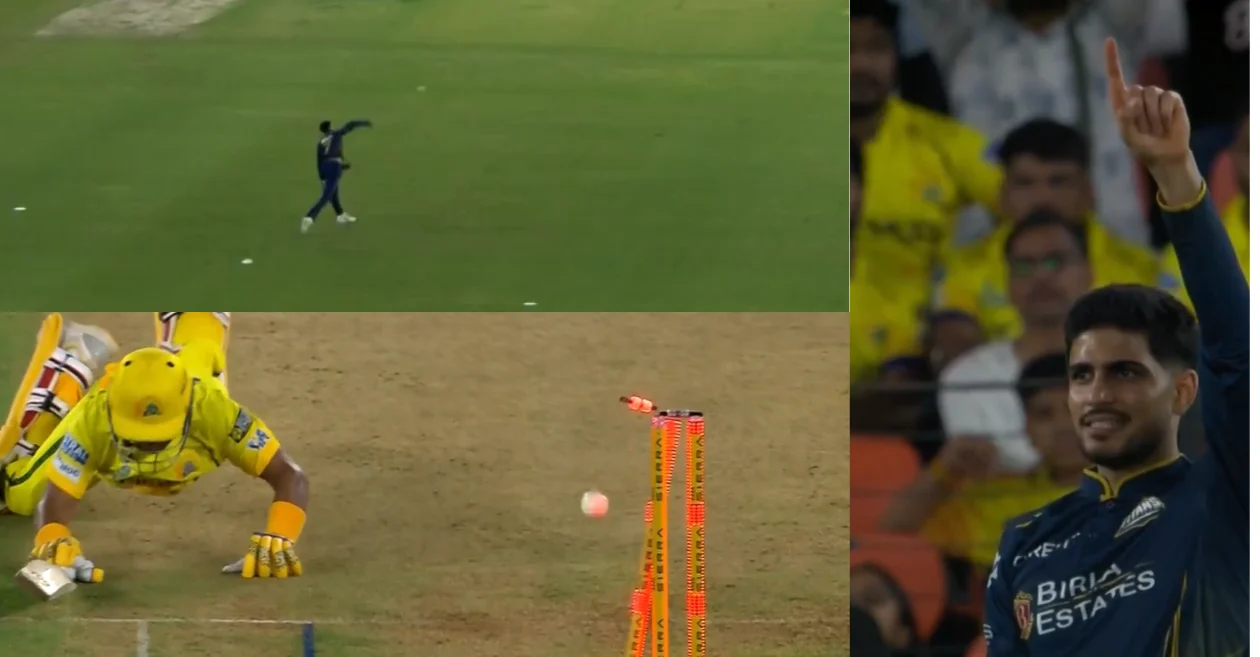 IPL 2026 [WATCH]: Shubman Gill produces a brilliant direct hit to stun Kartik Sharma during GT vs CSK clash