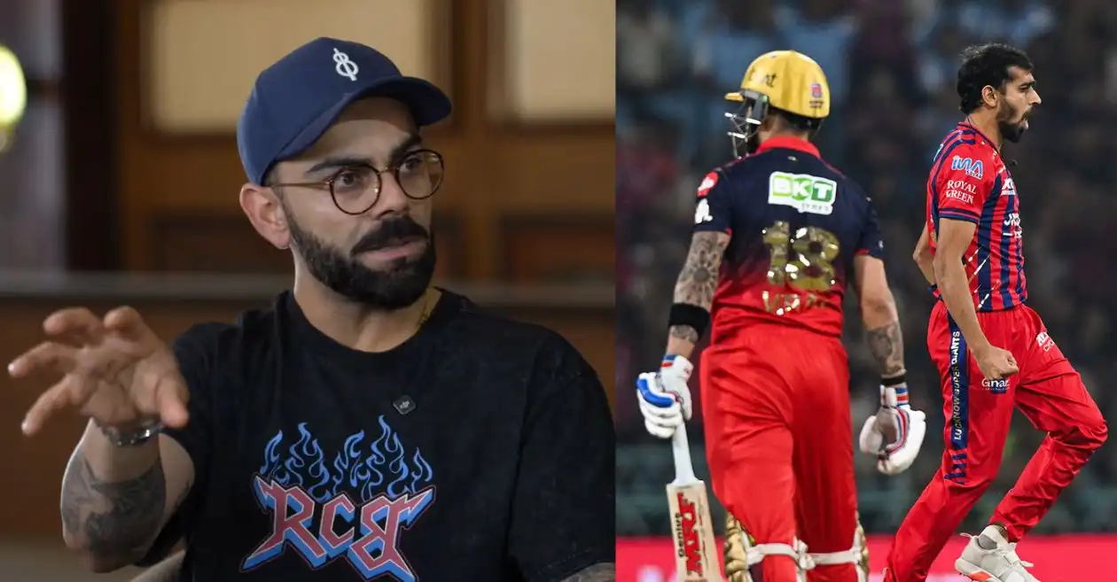Virat Kohli reacts after his advice helped LSG pacer Prince Yadav to dismiss him in IPL 2026